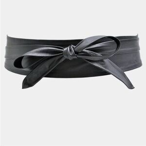 Ada Collection Wrap Leather Belt Black